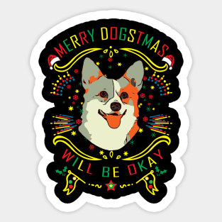 Merry Dogstmas Pet Lovers Sticker